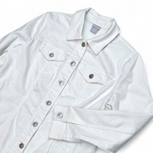 Chico's Classic White Jeans Jacket Size 1 (8/10) Medium